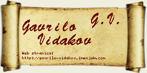 Gavrilo Vidakov vizit kartica